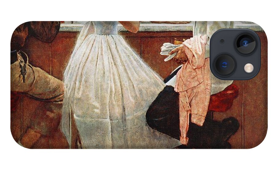 Corsage iPhone 13 Case featuring the painting After The Prom by Norman Rockwell