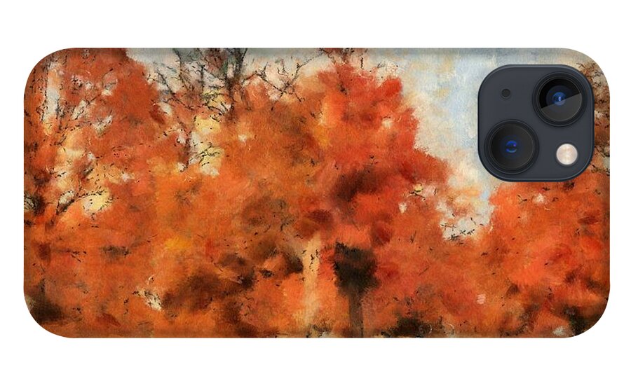 Fall iPhone 13 Case featuring the mixed media Afternoon in the Cemetery I by Christopher Reed