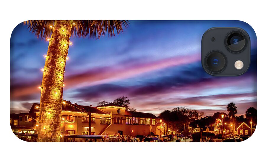 St Augustine iPhone 13 Case featuring the photograph Ancient City Nights of Lights City Scene by Joseph Desiderio