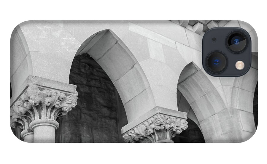 Building iPhone 13 Case featuring the photograph Archways Grayscale by Mary Anne Delgado