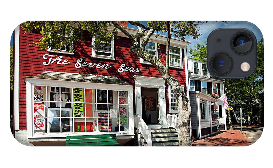 Estock iPhone 13 Case featuring the digital art Art Gallery & Store, Nantucket, Ma by Claudia Uripos