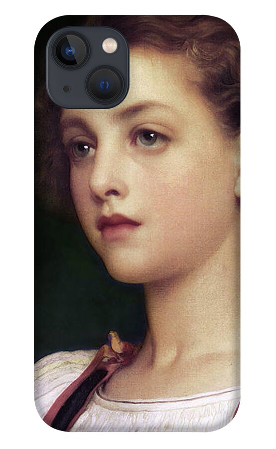 Biondina iPhone 13 Case featuring the digital art Biondina by Lord Frederic Leighton by Rolando Burbon