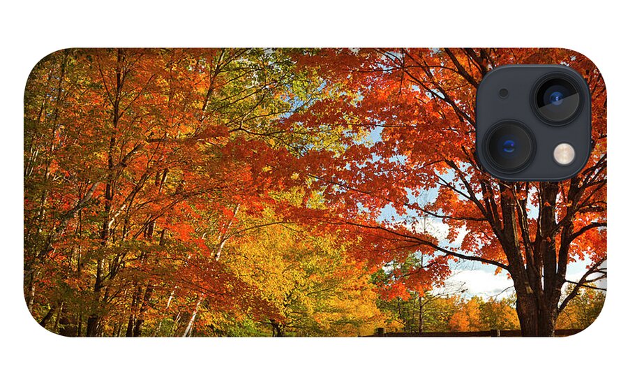 Estock iPhone 13 Case featuring the digital art Autumn Near Conway, New Hampshire by Claudia Uripos