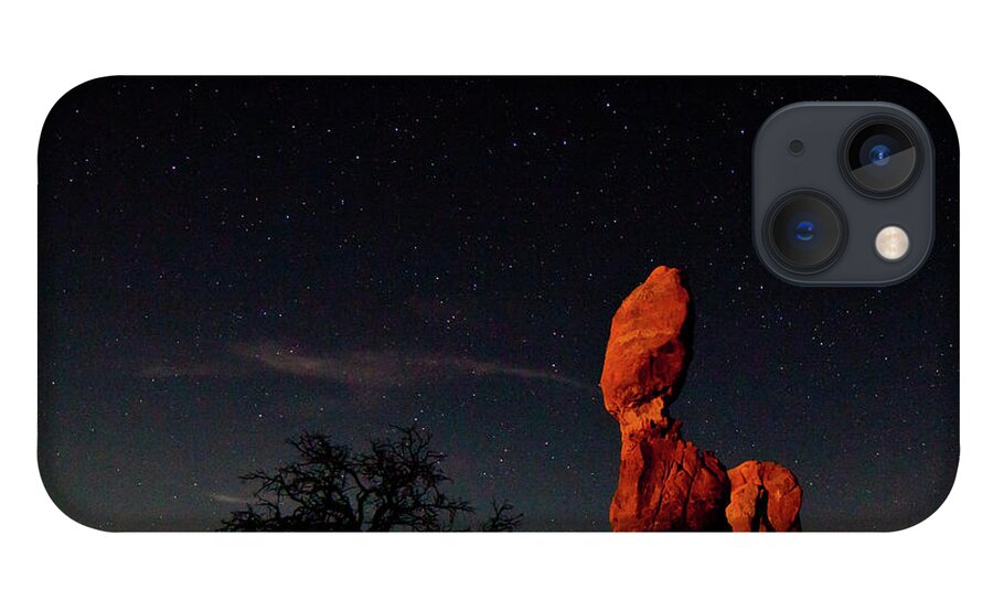 Outdoors iPhone 13 Case featuring the photograph Balanced Red Rock Of Arches National by Rhyman007