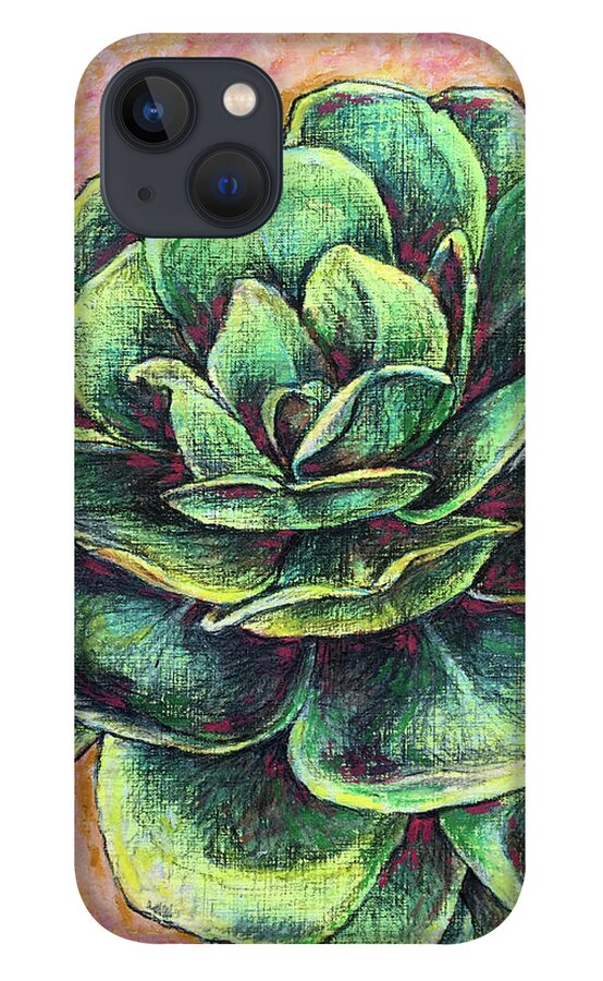 Green iPhone 13 Case featuring the pastel Barbados Green by AnneMarie Welsh