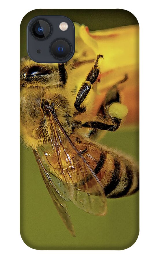 Bee iPhone 13 Case featuring the photograph European Honey Bee by Larry Linton