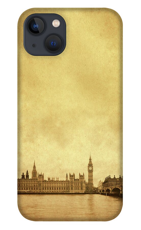 Gothic Style iPhone 13 Case featuring the photograph Big Ben And London Parliament Vintage by Mammuth