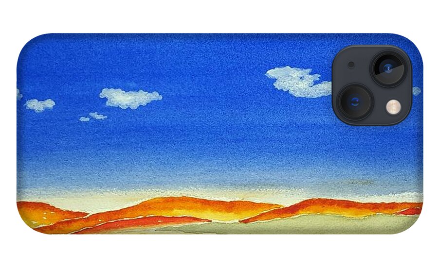 Watercolor iPhone 13 Case featuring the painting Big Sky Lore by John Klobucher