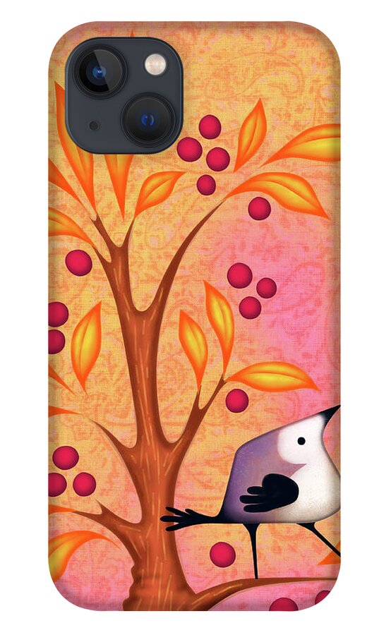 Blank Card Bird 4b iPhone 13 Case featuring the digital art Blank Card Bird 4b by Margaret Wilson