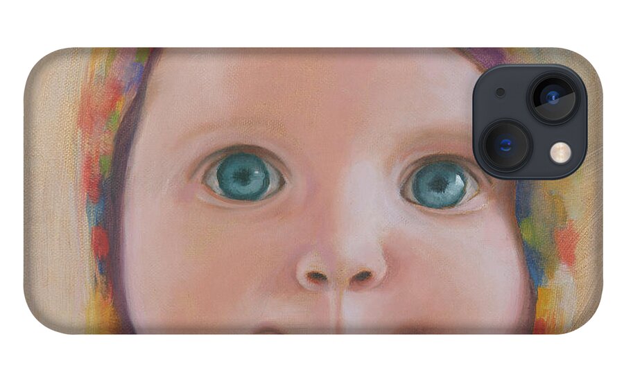 Oil iPhone 13 Case featuring the painting Blue Eyes by KC Pollak