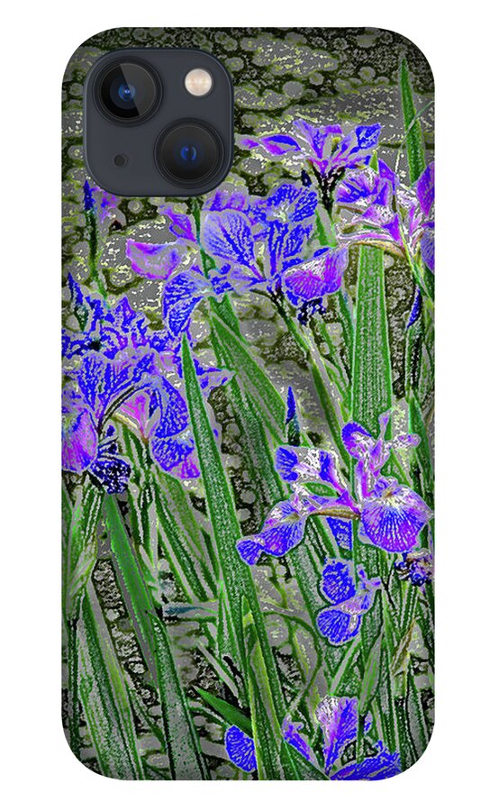 Flower iPhone 13 Case featuring the photograph Blue Iris Impressions by Ira Marcus