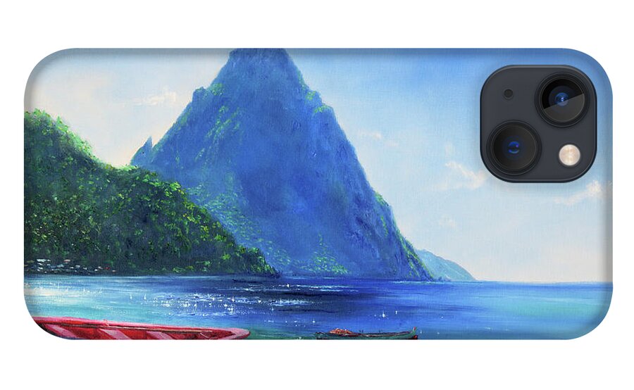 Caribbean Art iPhone 13 Case featuring the painting Blue Piton by Jonathan Gladding