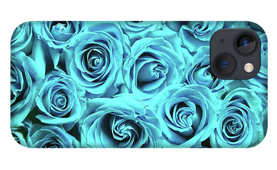 Cute iPhone 13 Case featuring the photograph Blue roses by Top Wallpapers