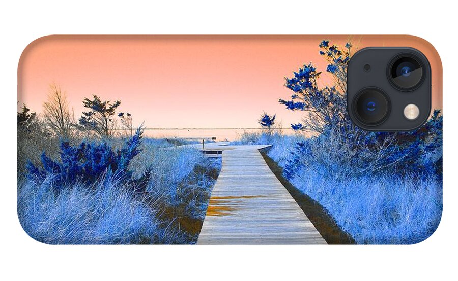 Boardwalk iPhone 13 Case featuring the mixed media Boardwalk to the Bay by Stacie Siemsen