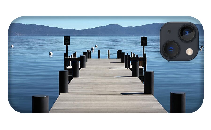 Tranquility iPhone 13 Case featuring the photograph Boat Dock Pier Out To Lake Tahoe And by Jason Todd