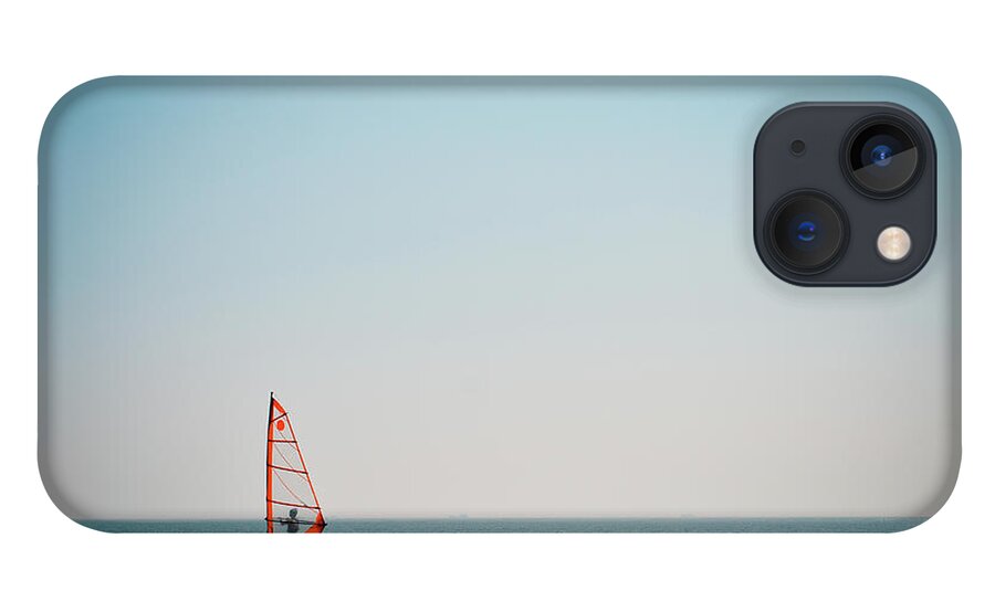 Tranquility iPhone 13 Case featuring the photograph Boat Sailing In Blue Water by Copyright By Ata Mohammad Adnan