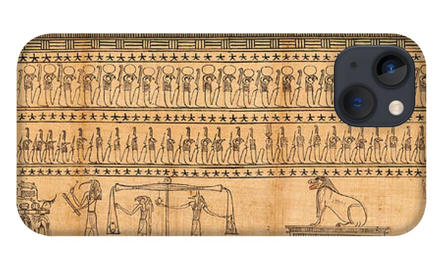 Ancient iPhone 13 Case featuring the painting Book Of The Dead Of Imhotep by Science Source