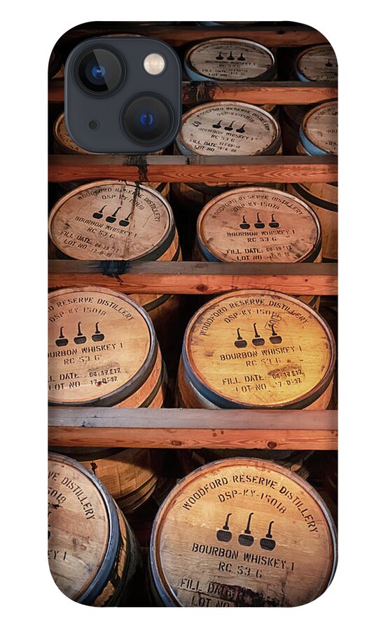 Bourbon iPhone 13 Case featuring the photograph Bourbon Barrels in the Rick by Susan Rissi Tregoning