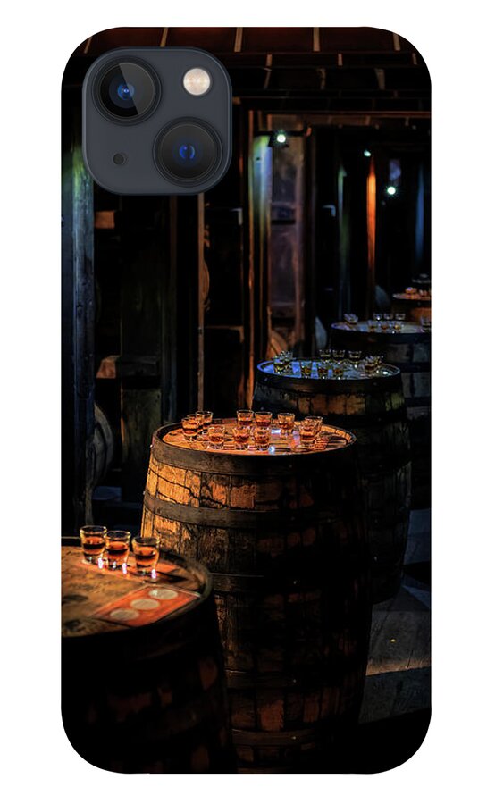 Woodford Reserve iPhone 13 Case featuring the photograph Bourbon Tasting Between the Ricks by Susan Rissi Tregoning