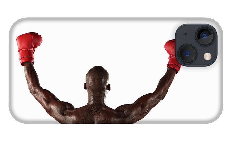 Young Men iPhone 13 Case featuring the photograph Boxer Cheering With Fists In Air by Moof
