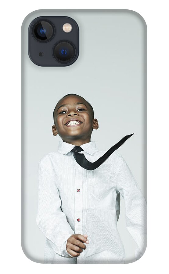 Enjoyment iPhone 13 Case featuring the photograph Boy 6-7 Dancing, Smiling, Portrait by Flashpop
