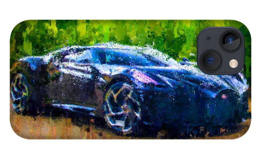 Impressionism iPhone 13 Case featuring the painting Bugatti La Voiture Noire by Vart Studio