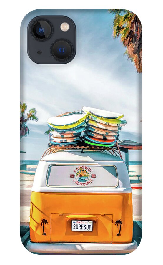 California iPhone 13 Case featuring the painting California Surfer VW Camper Van by Christopher Arndt