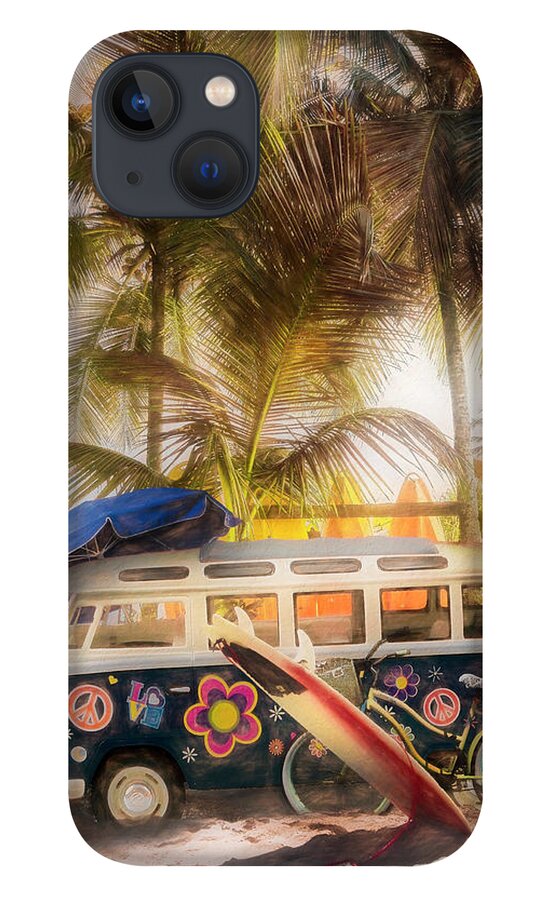 African iPhone 13 Case featuring the photograph Caribbean Island Surf Mood Oil Painting by Debra and Dave Vanderlaan