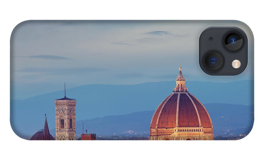 Campanile iPhone 13 Case featuring the photograph Cathedral Of Florence At Dusk by Mammuth