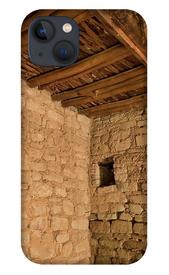 Pueblo Cultures iPhone 13 Case featuring the photograph Ceiling timbers, Aztec Ruin, NM by Segura Shaw Photography