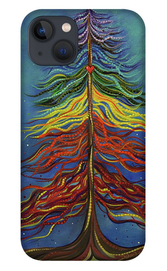 Chakras iPhone 13 Case featuring the painting Chakra Moon by Deborha Kerr