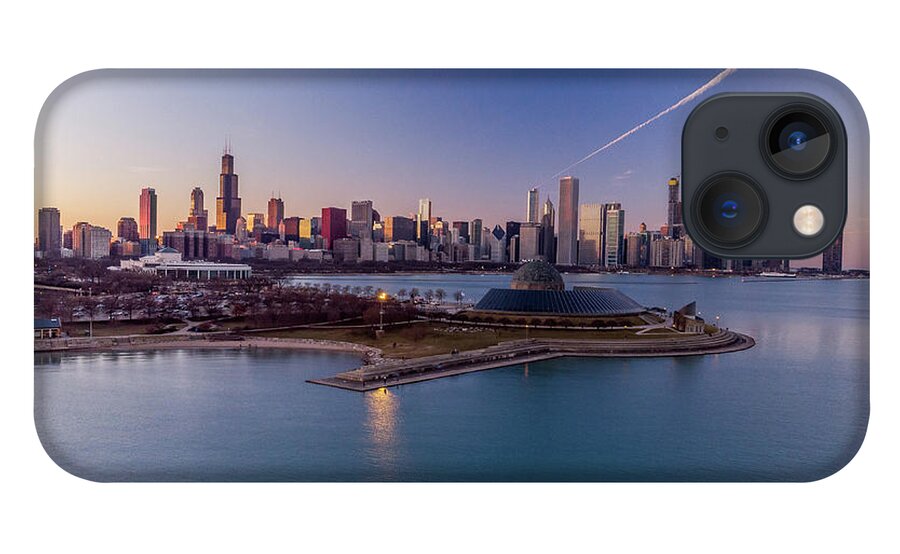 Chicago iPhone 13 Case featuring the photograph Chicago Skyline over Planetarium by Bobby K