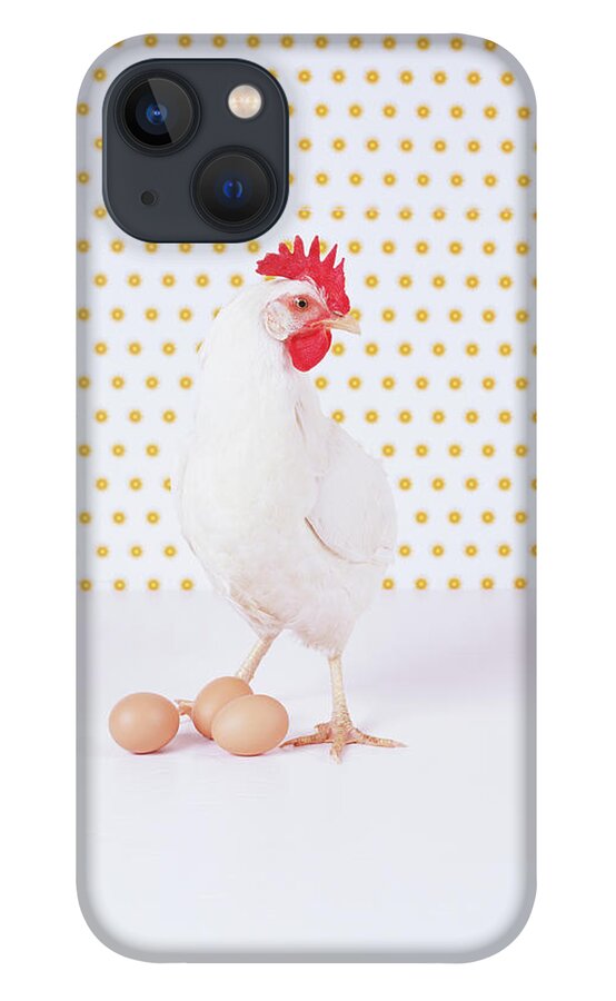 One Animal iPhone 13 Case featuring the photograph Chicken By Three Eggs Against Spotted by Digital Vision