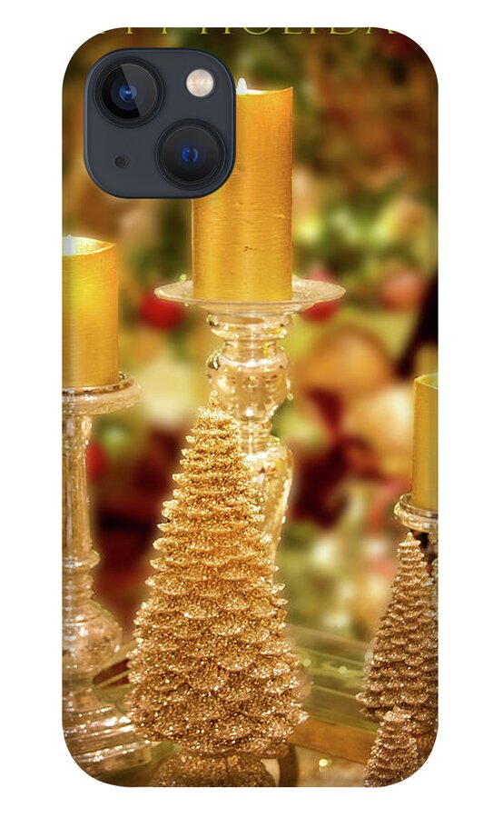 Christmas iPhone 13 Case featuring the photograph Christmas Candles Greeting by Mark Andrew Thomas
