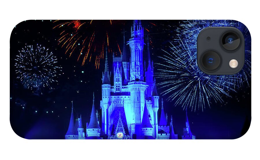 Magic Kingdom iPhone 13 Case featuring the photograph Cinderella Castle Fireworks by Mark Andrew Thomas