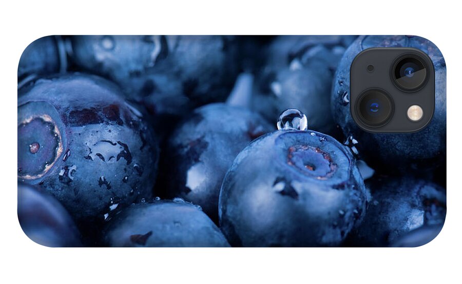 Large Group Of Objects iPhone 13 Case featuring the photograph Closeup Of Blueberries Piled Together by Eli asenova
