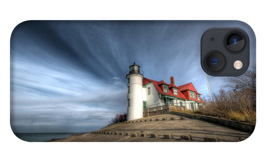 Tranquility iPhone 13 Case featuring the photograph Cloud Convergence, Point Betsie by Photo By Mike Kline (notkalvin)