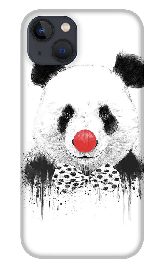 Panda iPhone 13 Case featuring the mixed media Clown panda by Balazs Solti