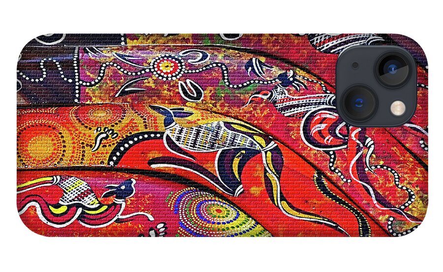 Colorful Aboriginal Art iPhone 13 Case featuring the photograph Colorful Aboriginal Art by Kaye Menner