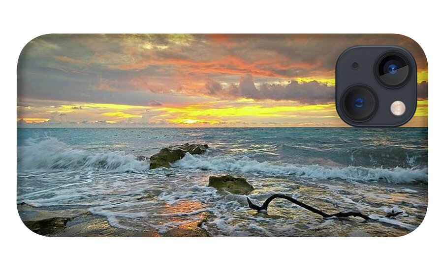 Carlin Park iPhone 13 Case featuring the photograph Colorful Morning Sky and Sea by Steve DaPonte