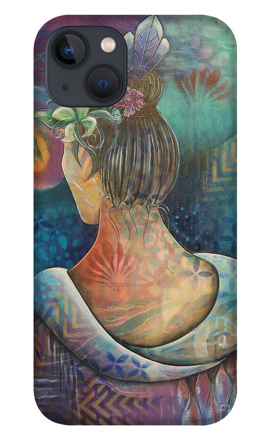 Female iPhone 13 Case featuring the painting Contemplation by Reina Cottier
