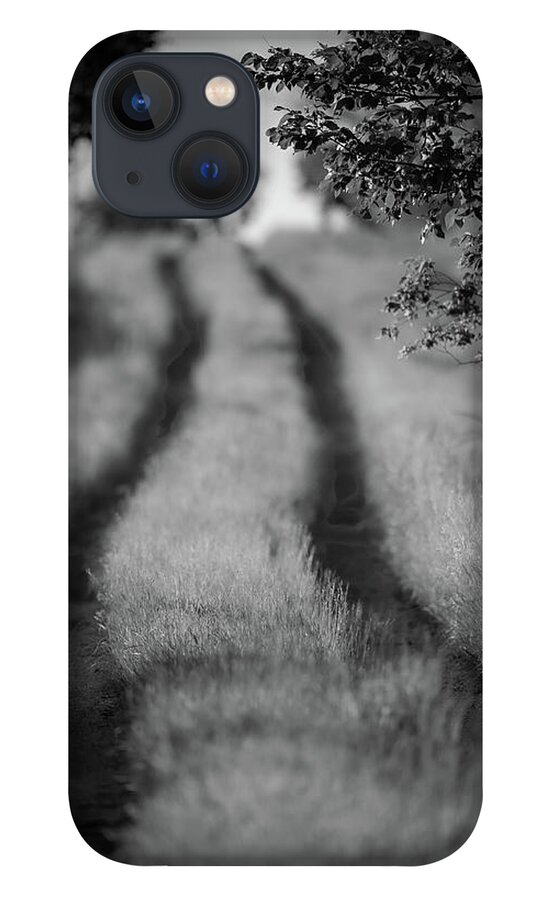 Black And White iPhone 13 Case featuring the photograph Country Lane by Jeff Phillippi