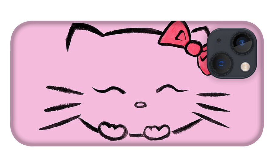 Cute smiling Hello kitty Japanese kawaii cartoon cat illustratio