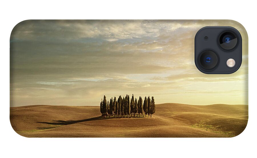 Val D'orcia iPhone 13 Case featuring the photograph Cypress Trees In Tuscany by Peter Zelei Images