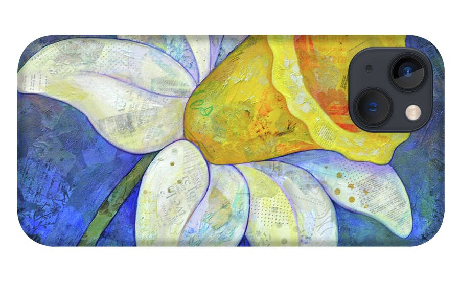 Daffodil iPhone 13 Case featuring the painting Daffodil Festival I by Shadia Derbyshire