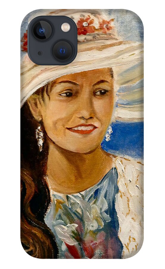  A Lovely Philippine Girl Loves To Dress Up.  iPhone 13 Case featuring the painting Daisy by Arlen Avernian - Thorensen