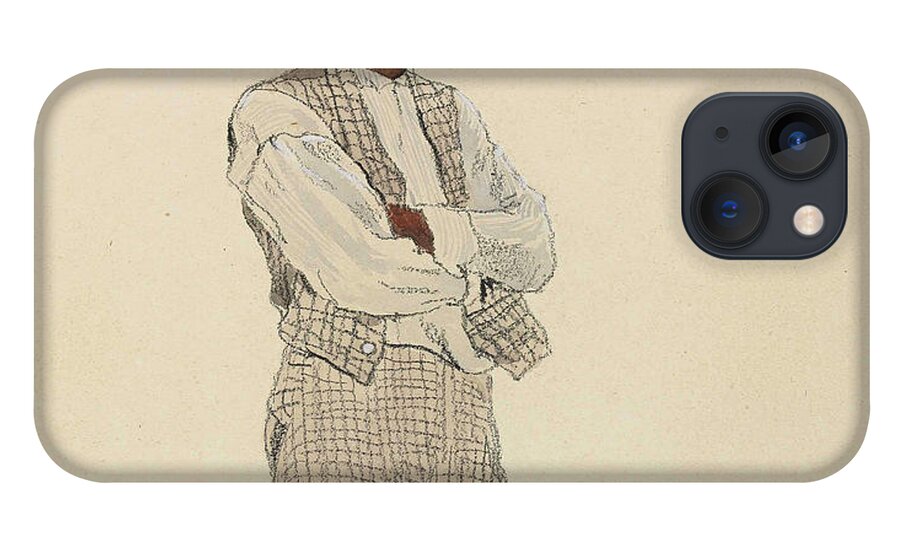 Winslow Homer iPhone 13 Case featuring the drawing David Pharoah, The Last of the Montauks by Winslow Homer