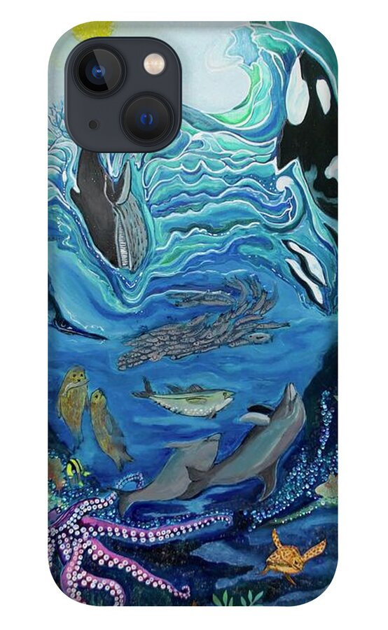 Ocean iPhone 13 Case featuring the painting Deep Sea Treasures by Patricia Arroyo
