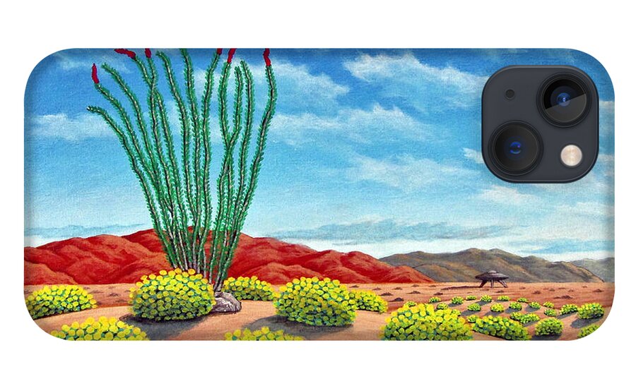 Desert iPhone 13 Case featuring the painting Desert Landing by Snake Jagger