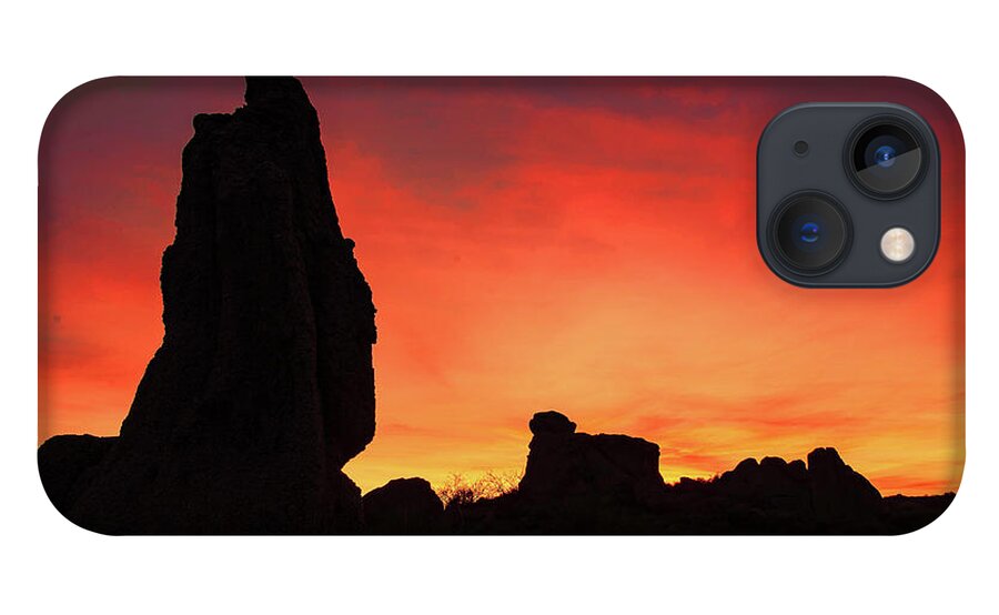 2017 iPhone 13 Case featuring the photograph Desert Sunset by Tim Kathka